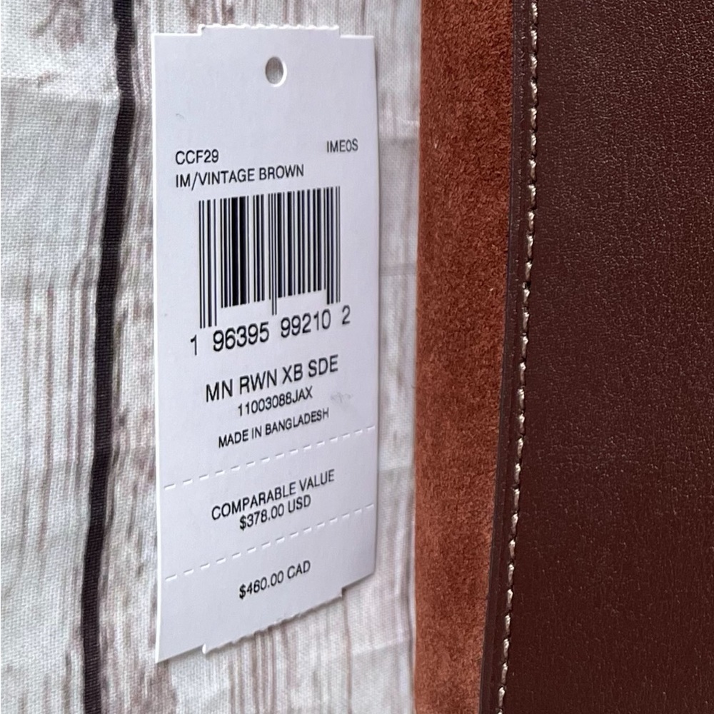 Coach Brown Suede Crossbody with Dark Brown Leather Trim and Gold Hardware - Picture 8 of 14